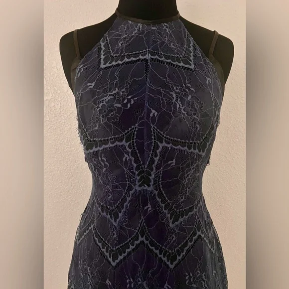Free People Nothing Like This navy Lace Minidress Sz 2 - Picture 4 of 16